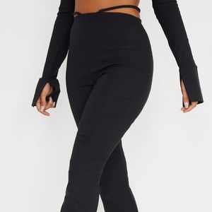 PLT Black cut out flared pants